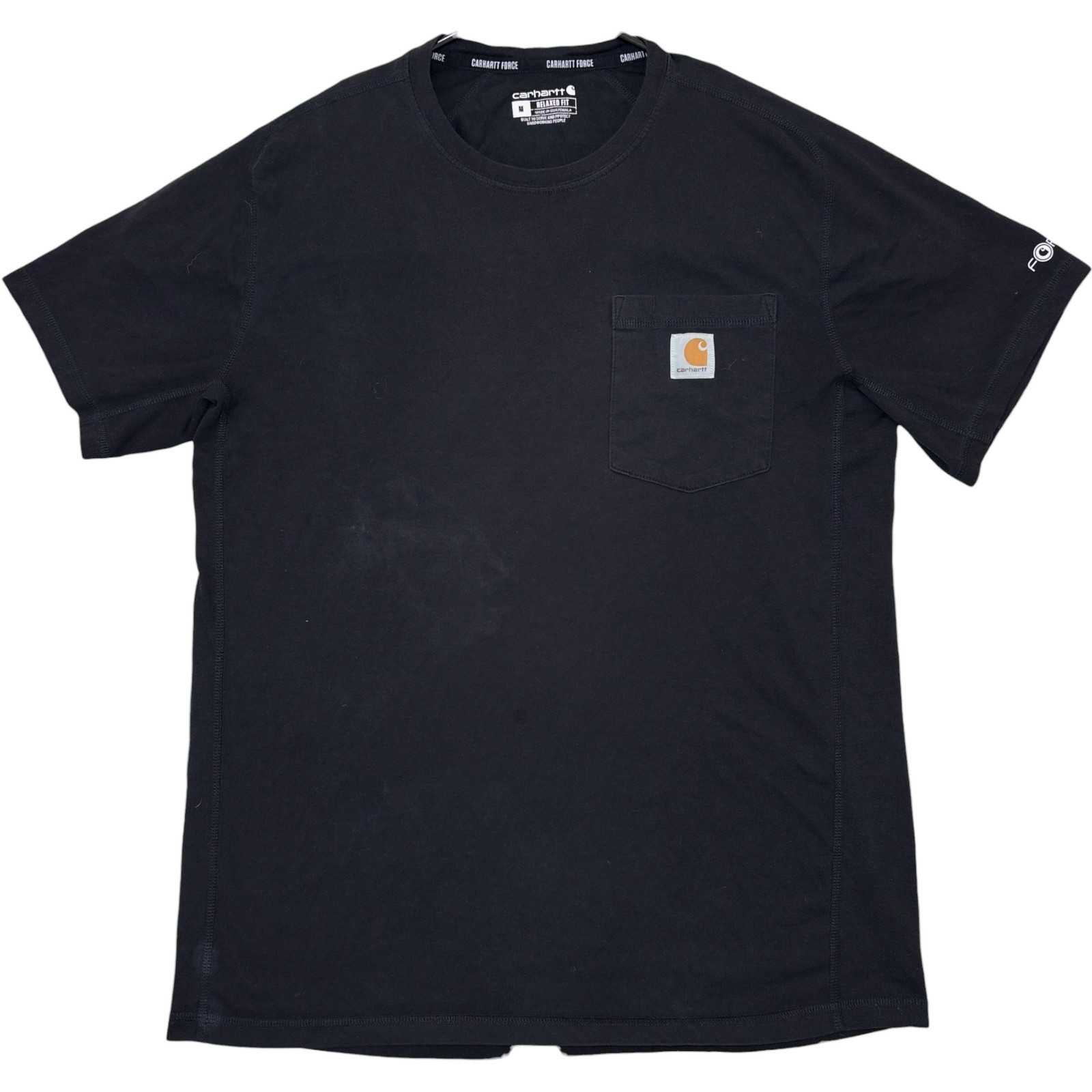 Carhartt Force Men’s Black T-Shirt Relaxed Fit Pocket Workwear Size M