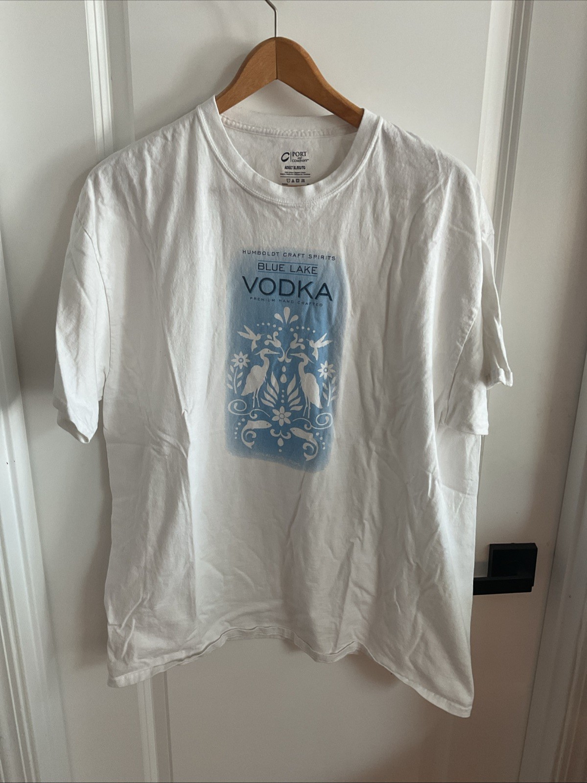 Port & Company – Blue Lake Vodka – Short Sleeve Tee – White – Adult Size X-Large