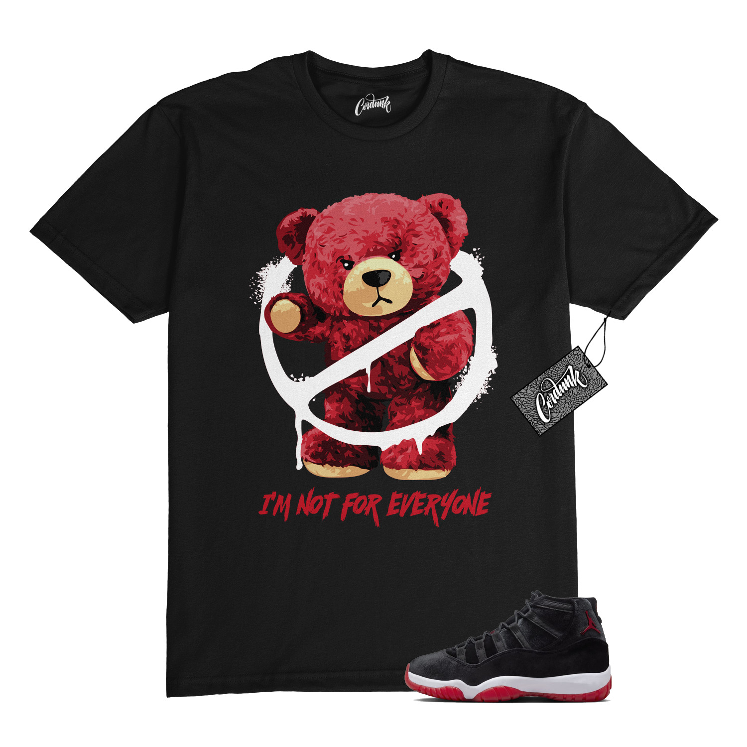 11 Bred Velvet Gym Red 2024 Black White T Shirt to Match NOT