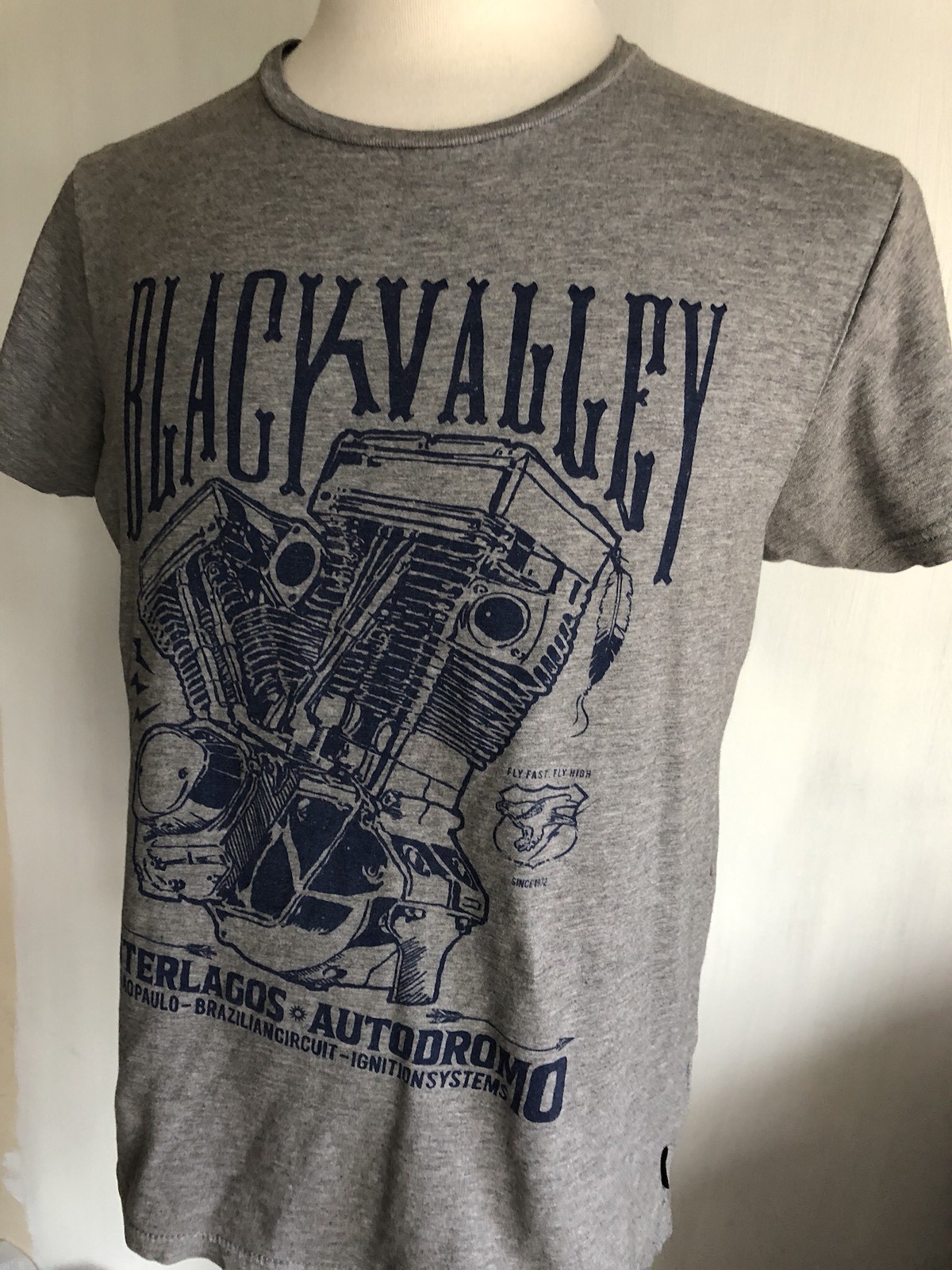 MOTO CLASSICA “Black Valley” Motorcycle Harley Indian Cotton On T-Shirt Small
