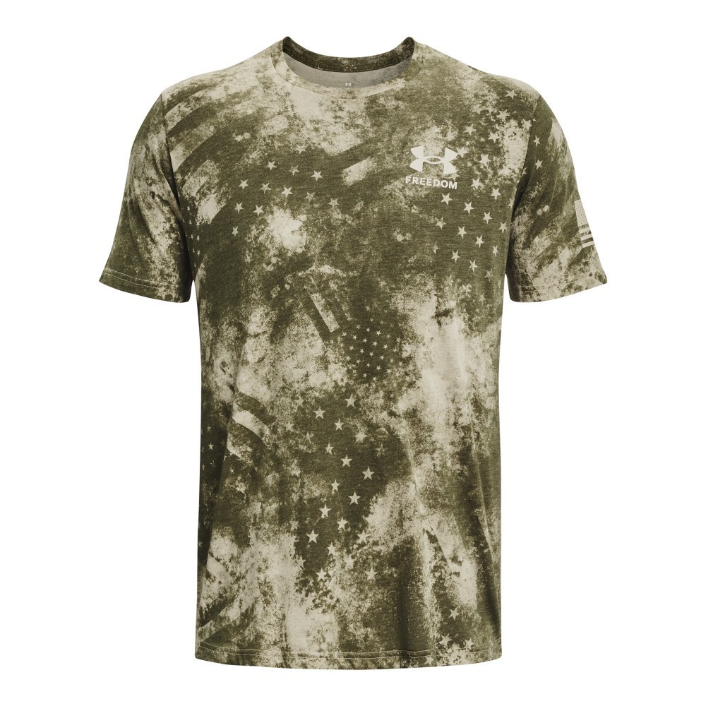 Under Armour 1373893 Men’s UA Freedom Amp T-Shirt, OD Green/Khaki Base, Medium