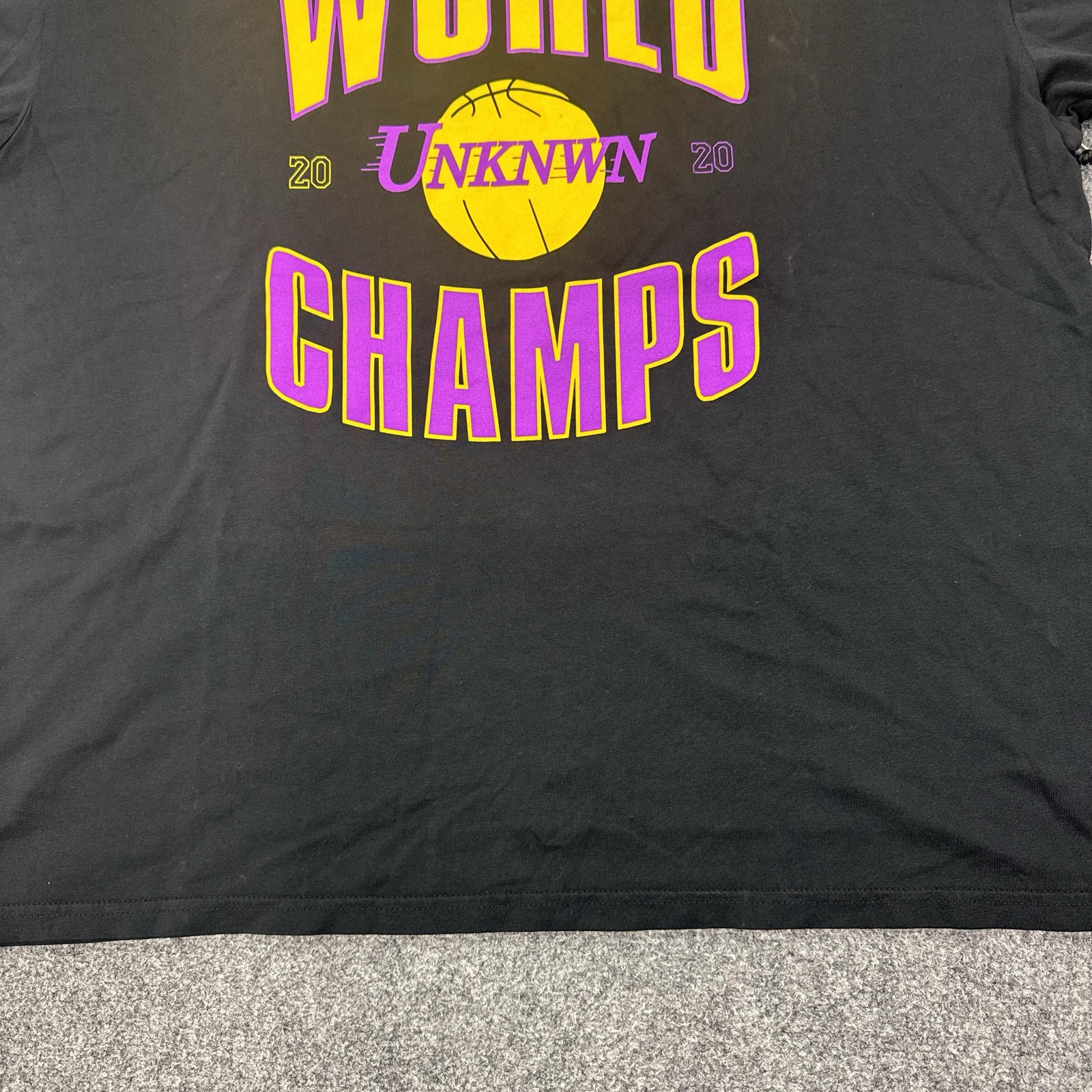 UNKNWN Shirt Mens 2XL Black World Champs 2020 Basketball Graphic Tee Tagless