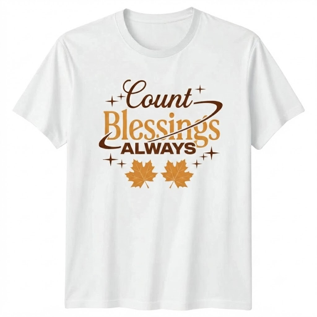 Count Your Blessings Always Thanksgiving Fall T-shirt