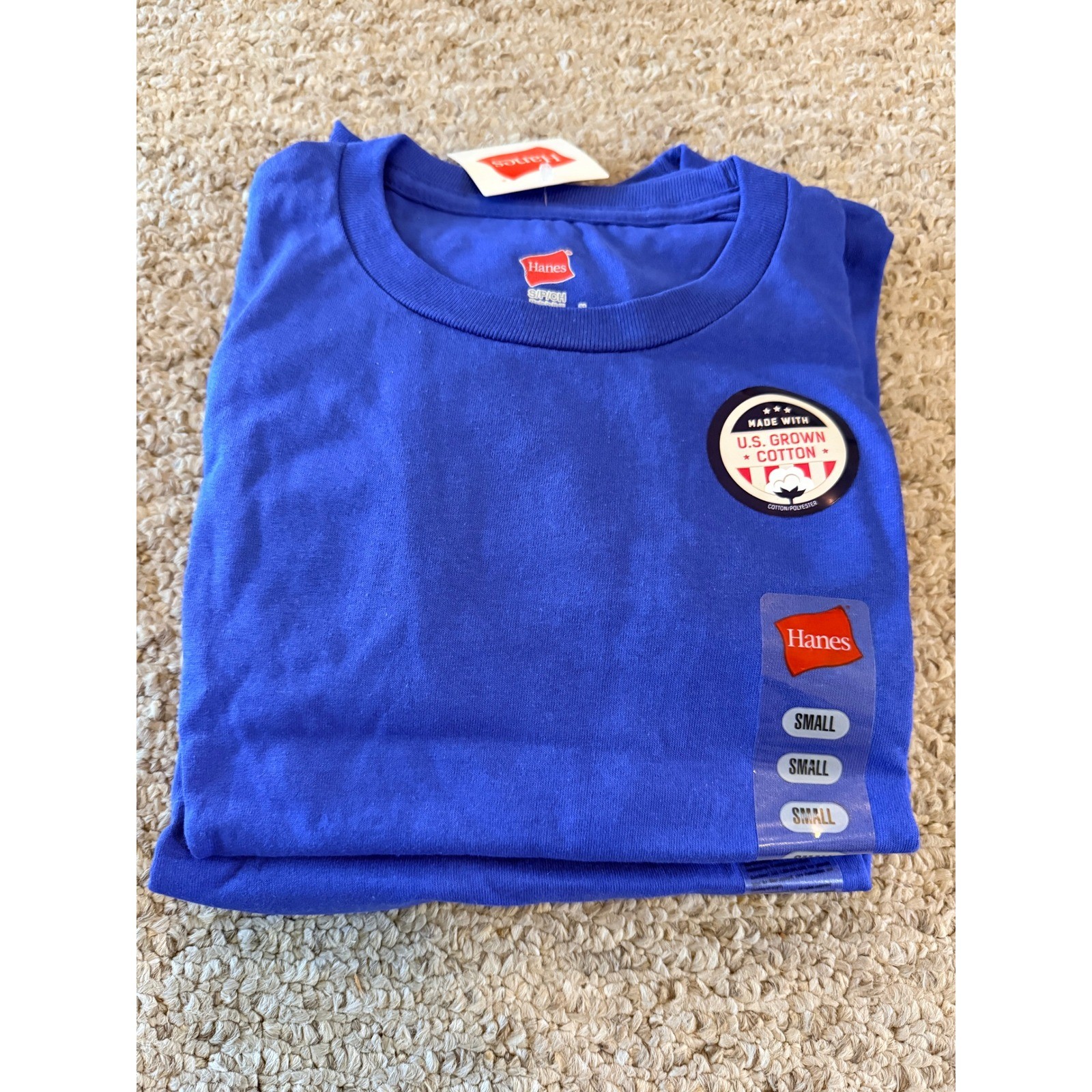 Hanes R5280 Mens Small Deep Royal Blue Crew Neck Short Sleeve T-Shirt NWT 3 Pack