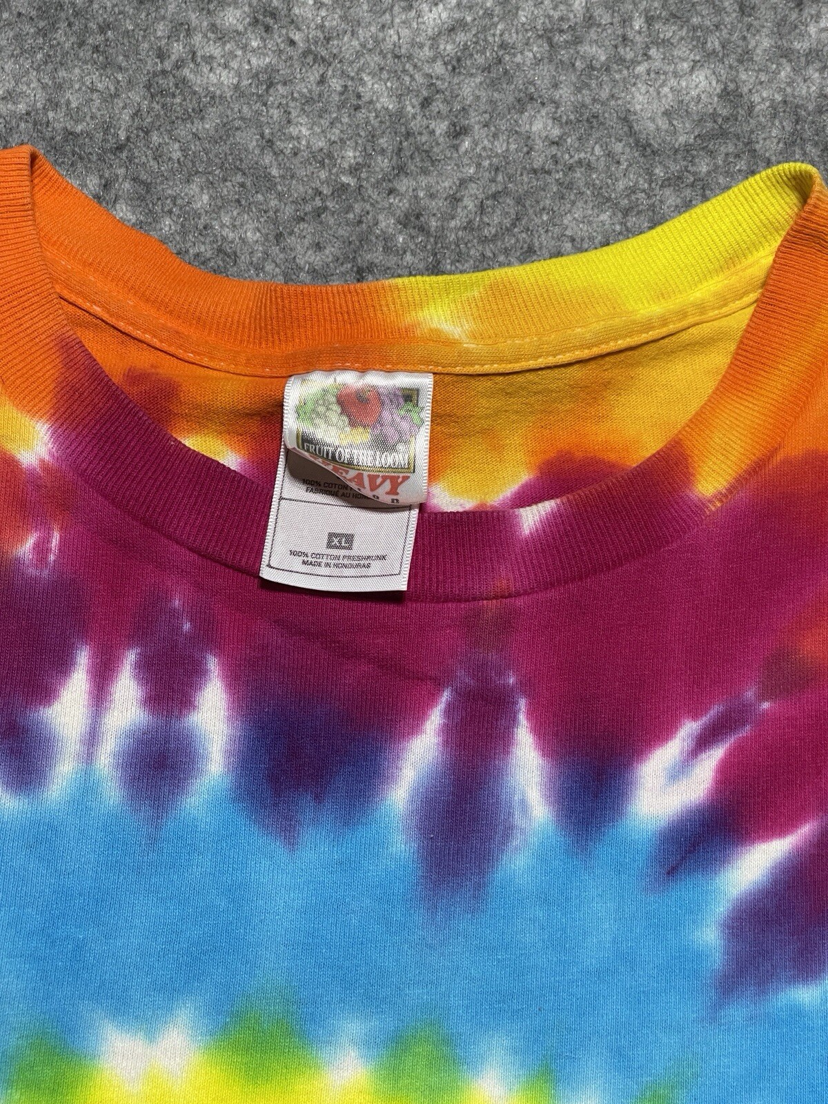 VINTAGE XL Tie Dye Colorful Swirl FOTL Shirt Blank Skater Grunge Dance Rave