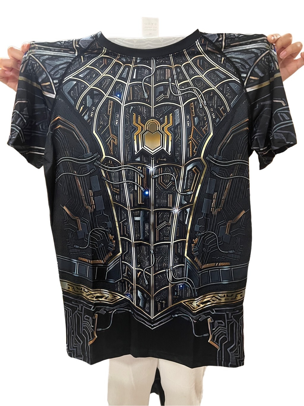 Men’s T-shirts Spider Superhero Compression Tights Short Sleeve Tops Tee Gym