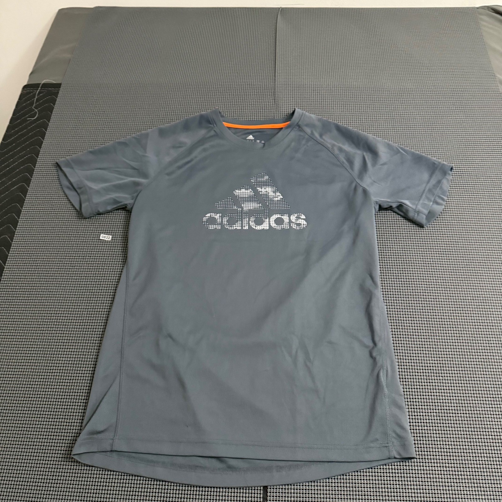 Adidas Mens Climalite Short Sleeve Training Shirt Gray Graphic Logo Large