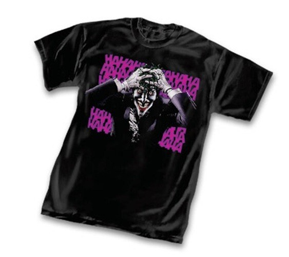 JOKER HAHA T-SHIRT Black DC Comics Short Sleeve Unisex NEW