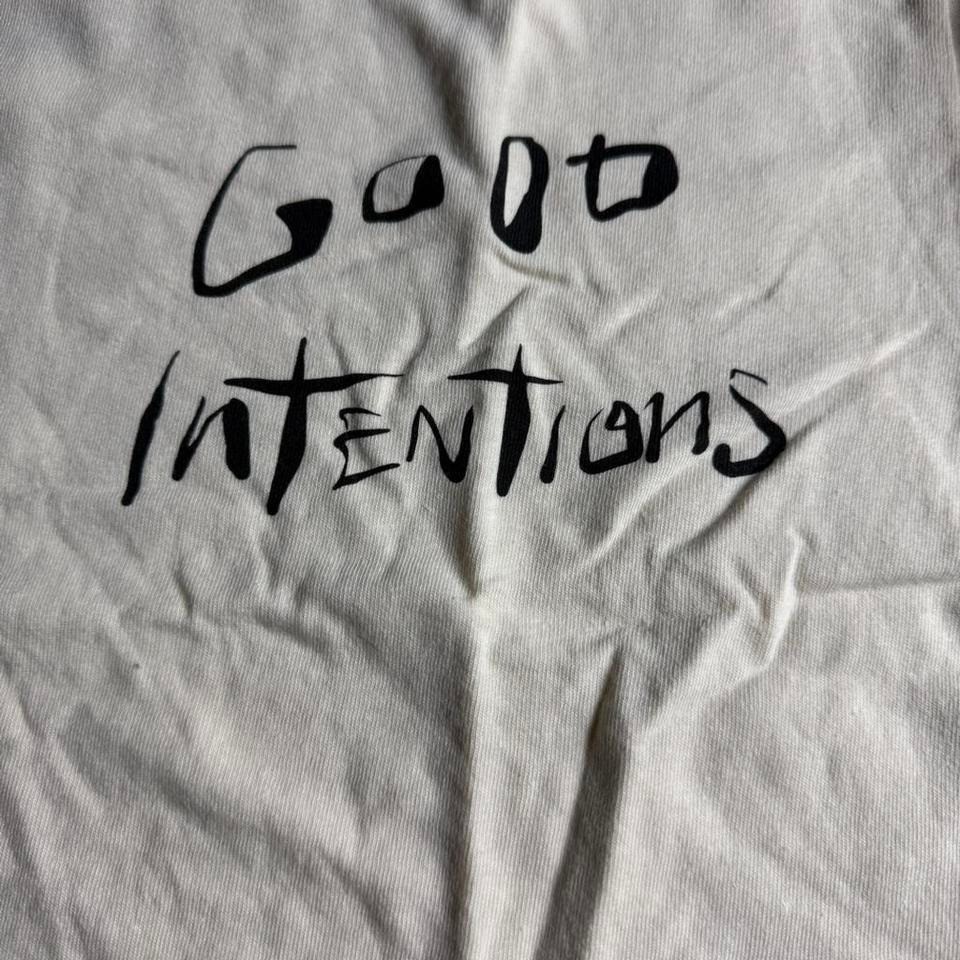 The Weeknd XO Nav Good Intentions Long Sleeve Shirt Cream Smiley Face Mens M