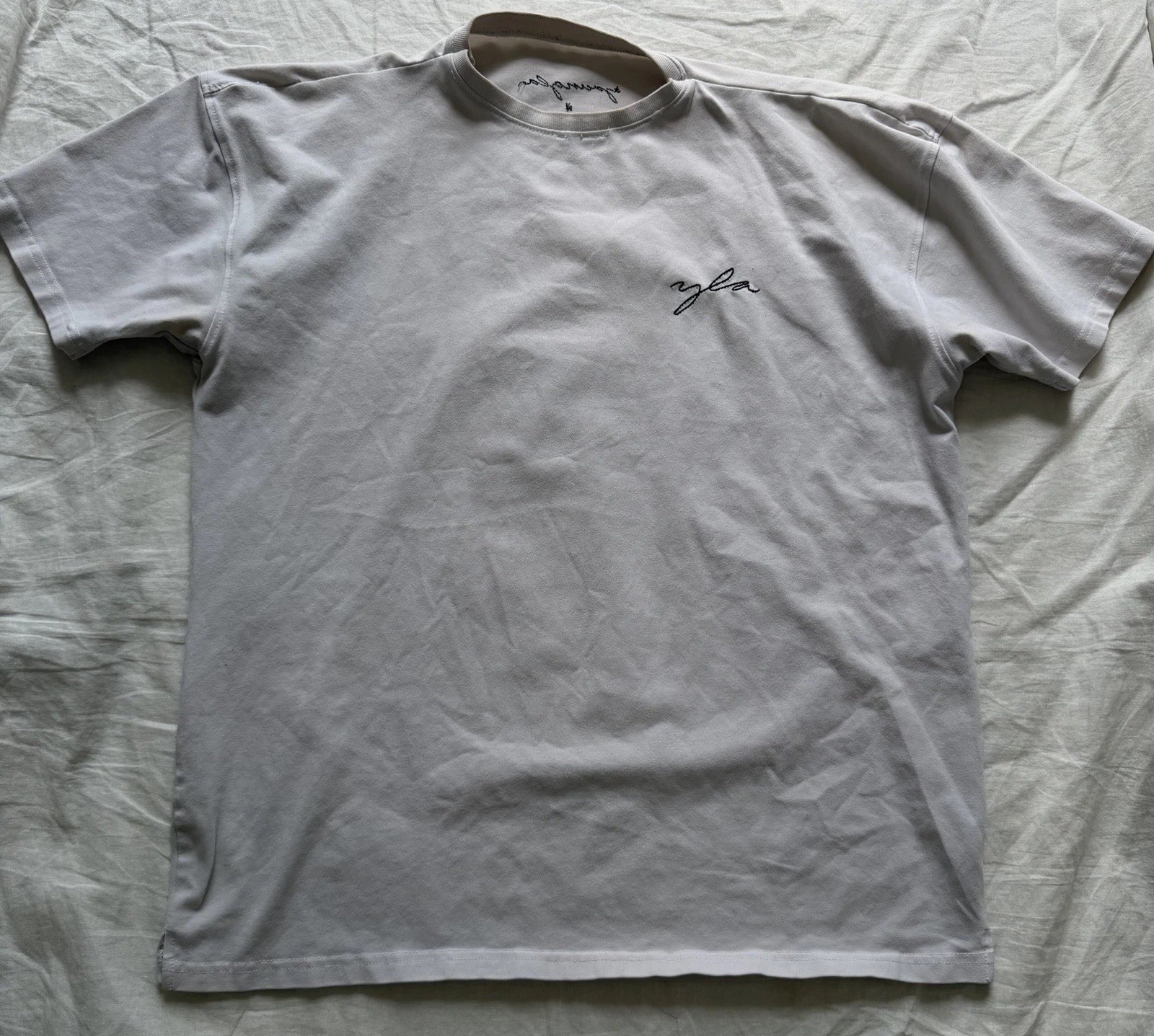 YoungLA 466 Tailored Tee Men’s Small White Fitted Athletic T-Shirt Stretch Used