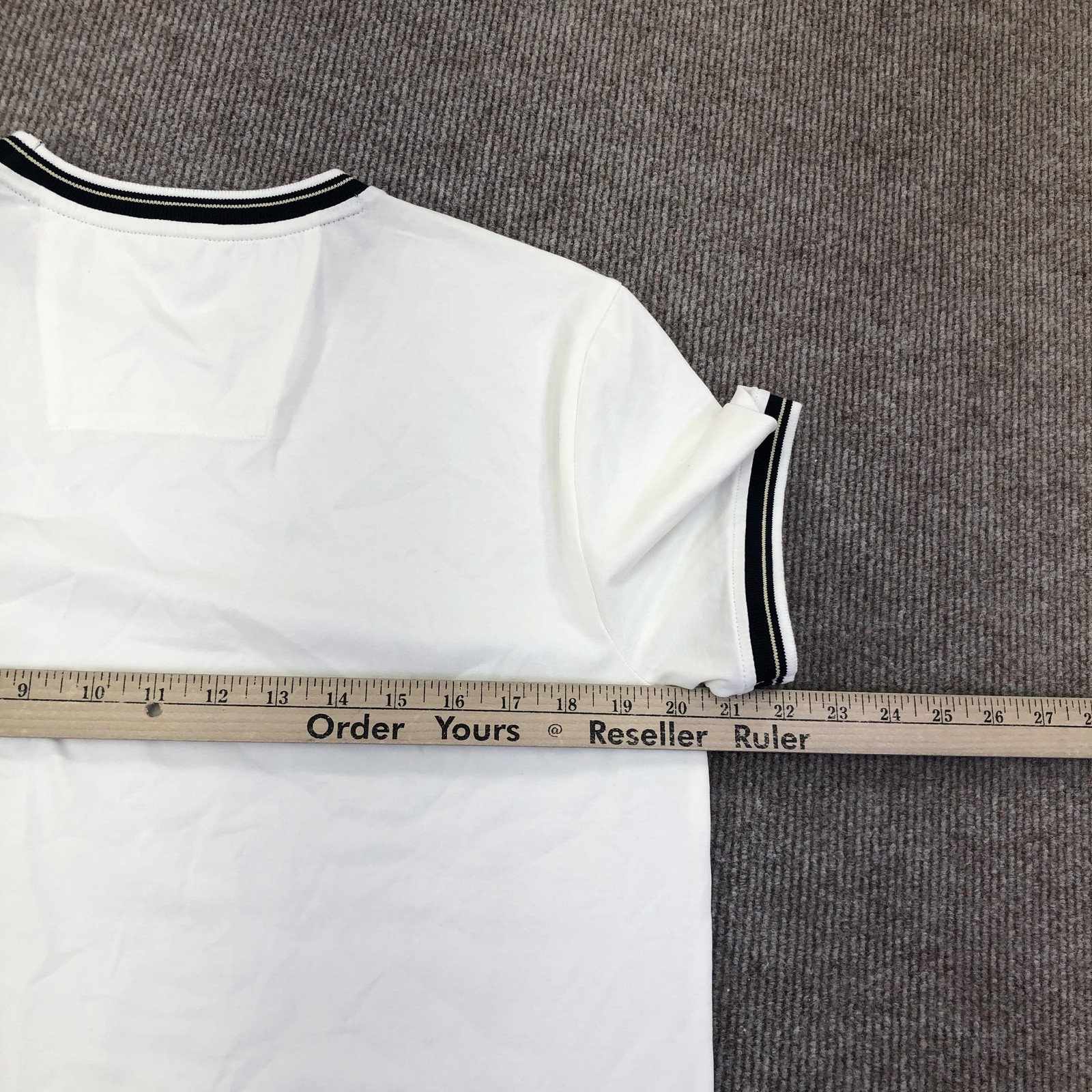 Nautica Shirt Mens Medium White Sail Logo Pocket Tee Tagless Ringer Nautical