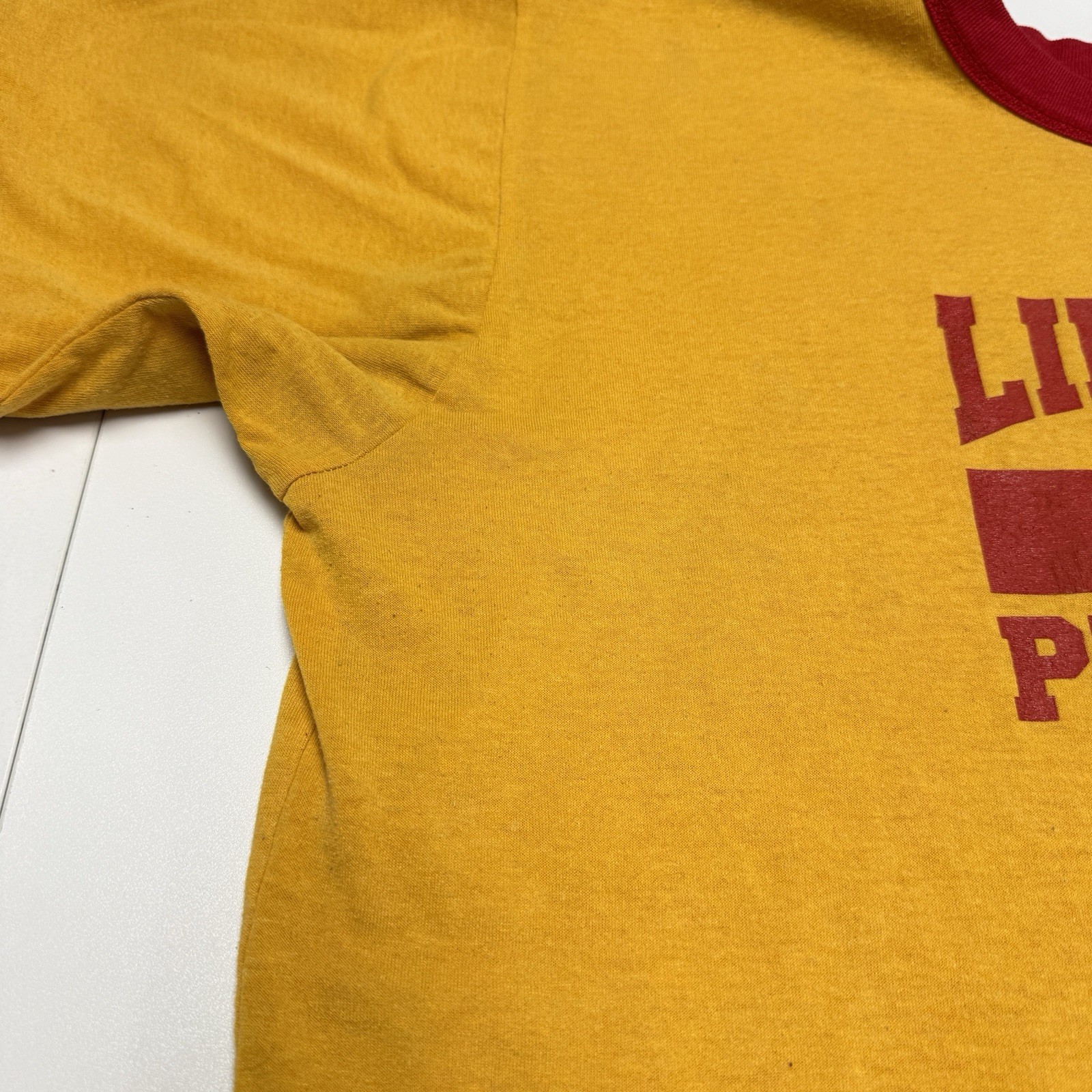 Vintage 90s Double Face Phys Ed T Shirt Mens XL Red/Yellow USA