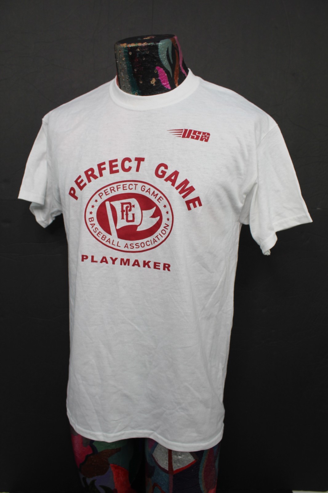 Perfect Game Baseball Association Mens White Tshirt Size Medium