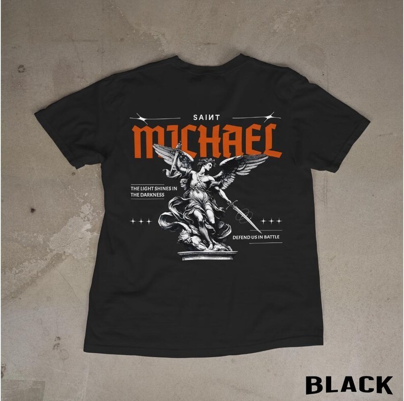 Saint Michael Shirt Christian Streetwear Tee Catholic Warrior Graphic Shirt