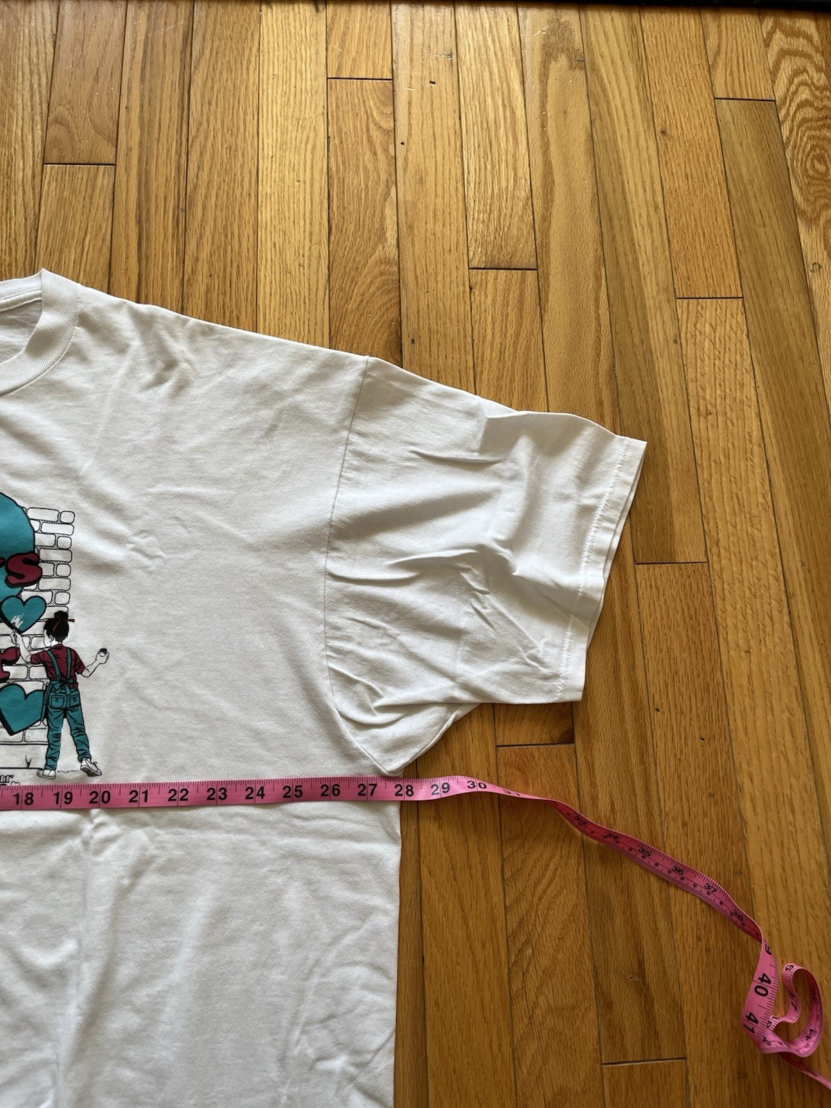 VTG Love Knows No Color Decatur Cares Single Stitch T Shirt Teal XXXL USA 90s GA
