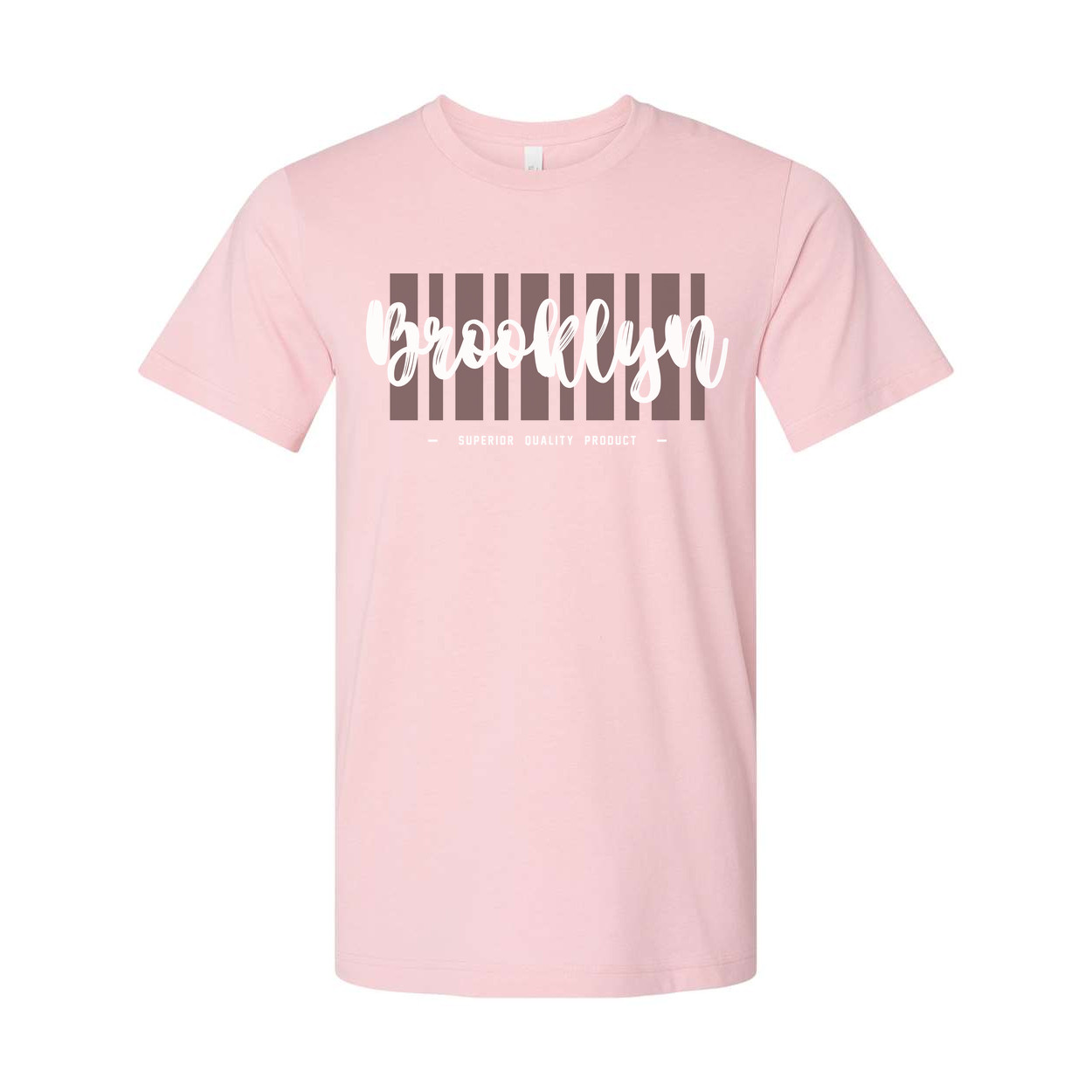 Brooklyn Graphic Tee With Vertical Stripes Unisex Urban T Shirt For Everyday Wea