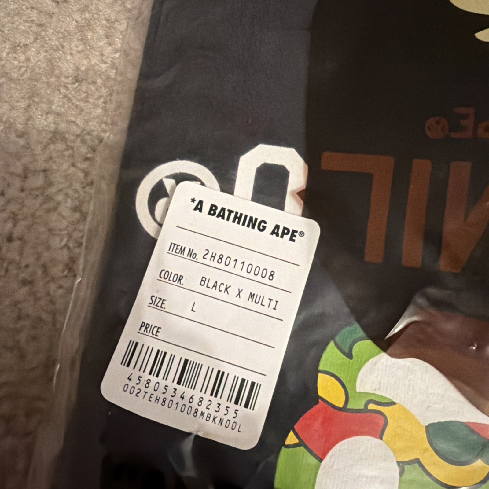 Bape Sta Camo Baby Milo Tee, Mens L, NWT