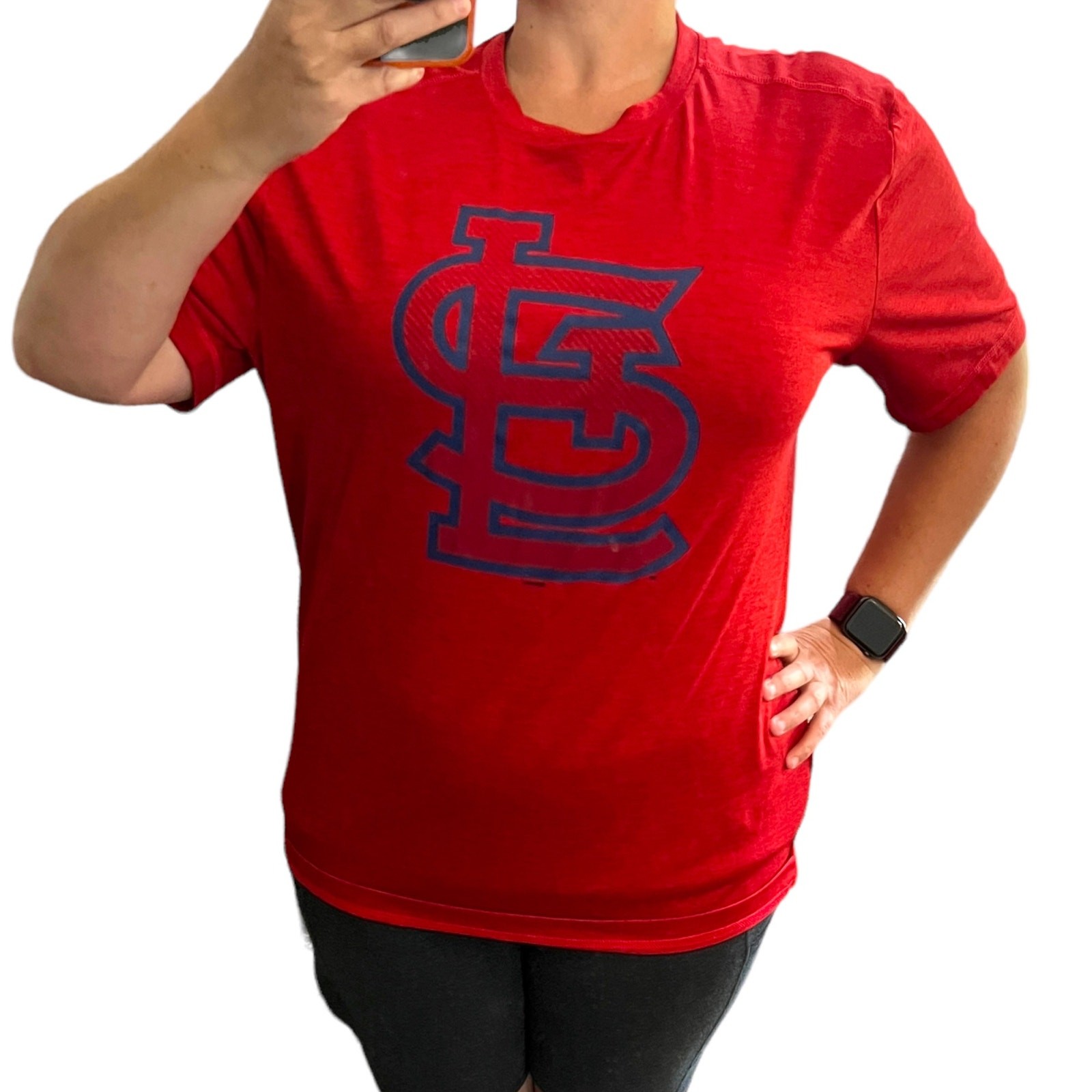 MLB (L) St. Louis Cardinals STL Logo Genuine Merchandise Moisture Wick Tee