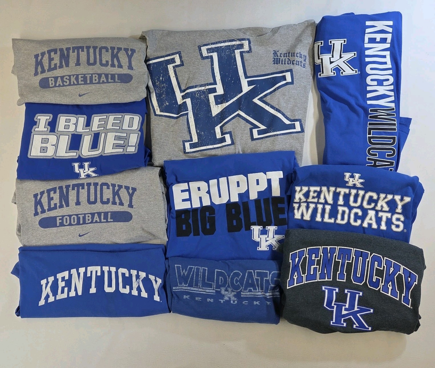Lot 10 Men’s University of Kentucky Wildcats UK T-Shirts 2XL XXL Blue Gray