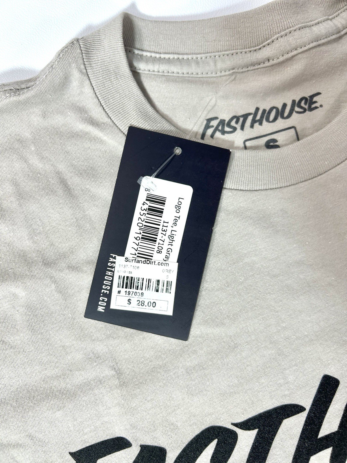 NWT Small Fasthouse Logo Tee, Light Grey Beige Purveyor Of Good Times