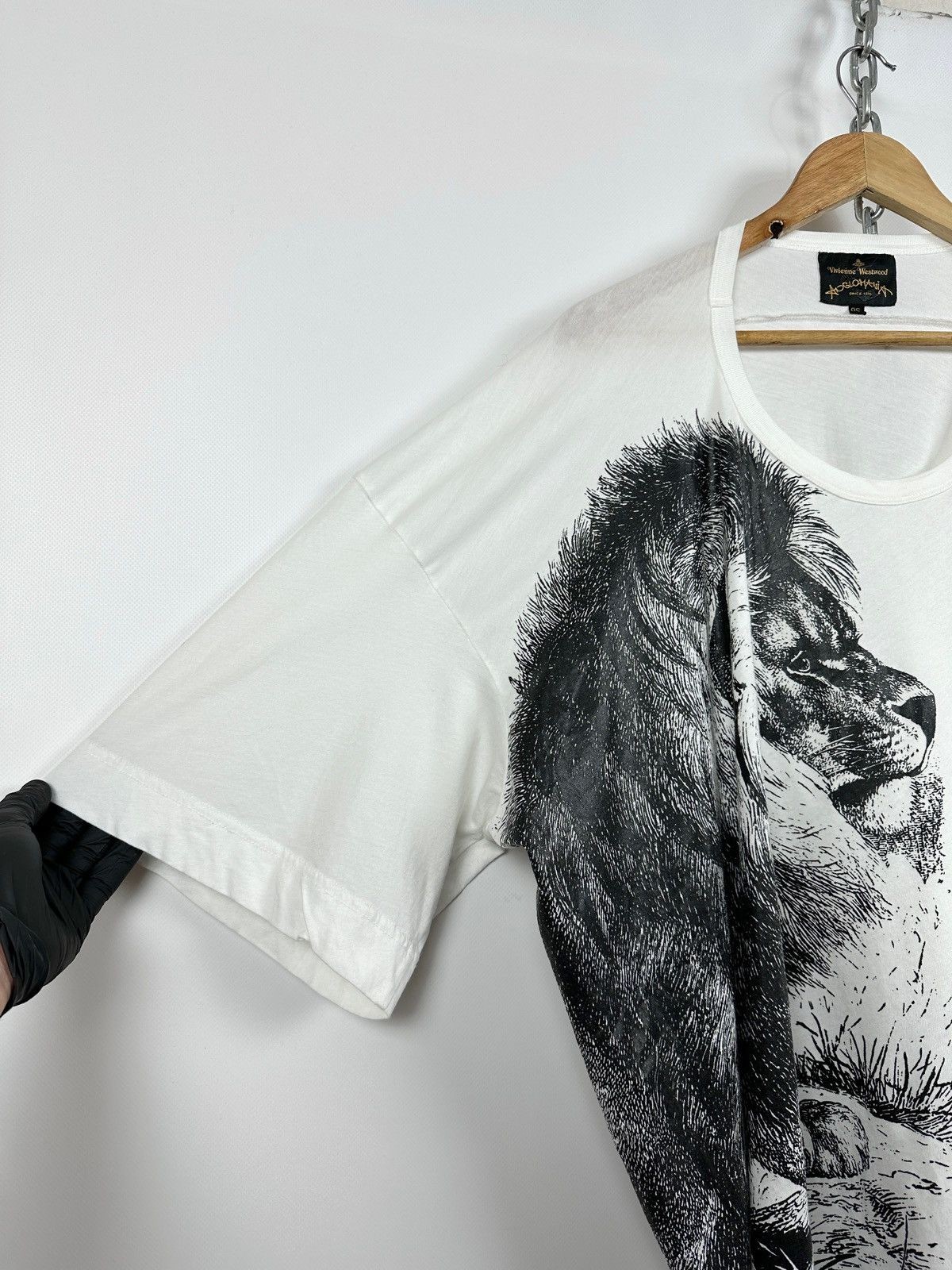 Vivienne Westwood Anglomania Graphic Lion Orb White T-Shirt Size OS