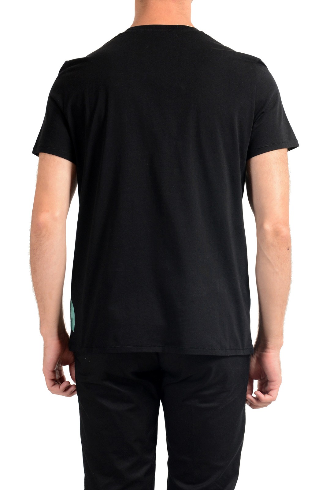 Just Cavalli Men’s Black Graphic Print Crewneck T-Shirt US 2XL IT 56
