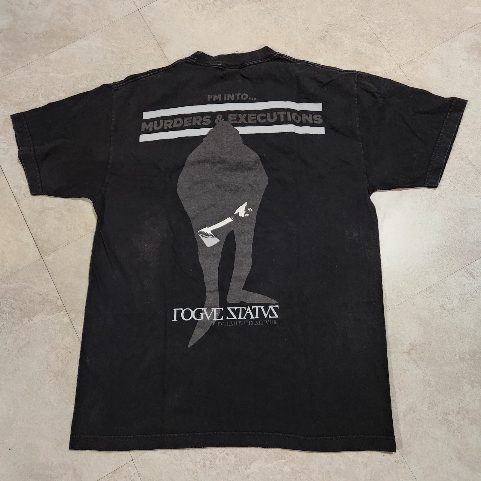 VTG Rogue Status Mens L Large Murders & Executions Double Sided Graphic T Shirt