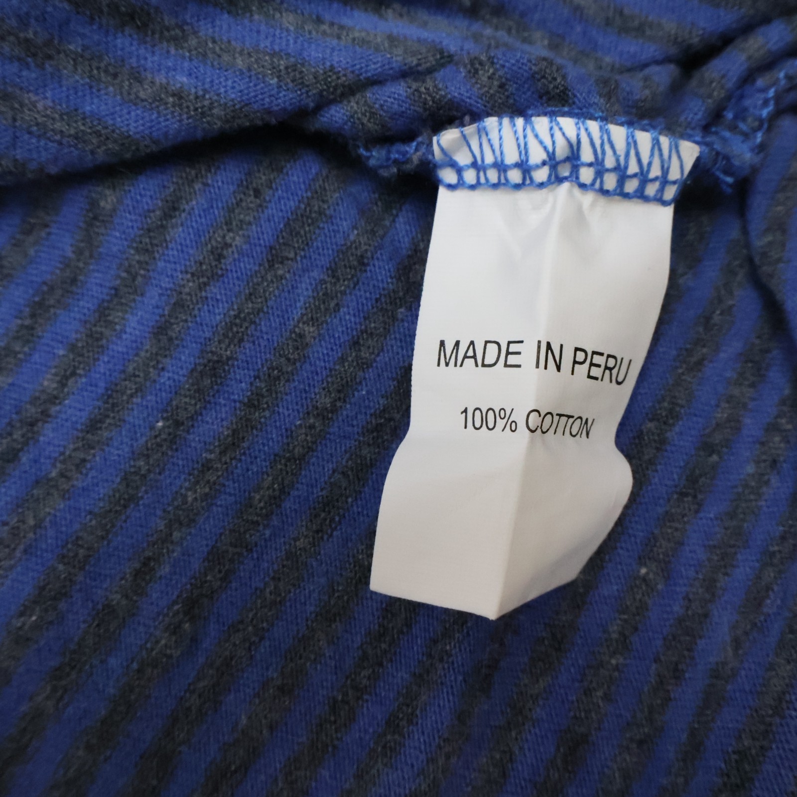 Left Coast Tee Striped V Neck Long Sleeve Shirt Blue Black Men’s XXL