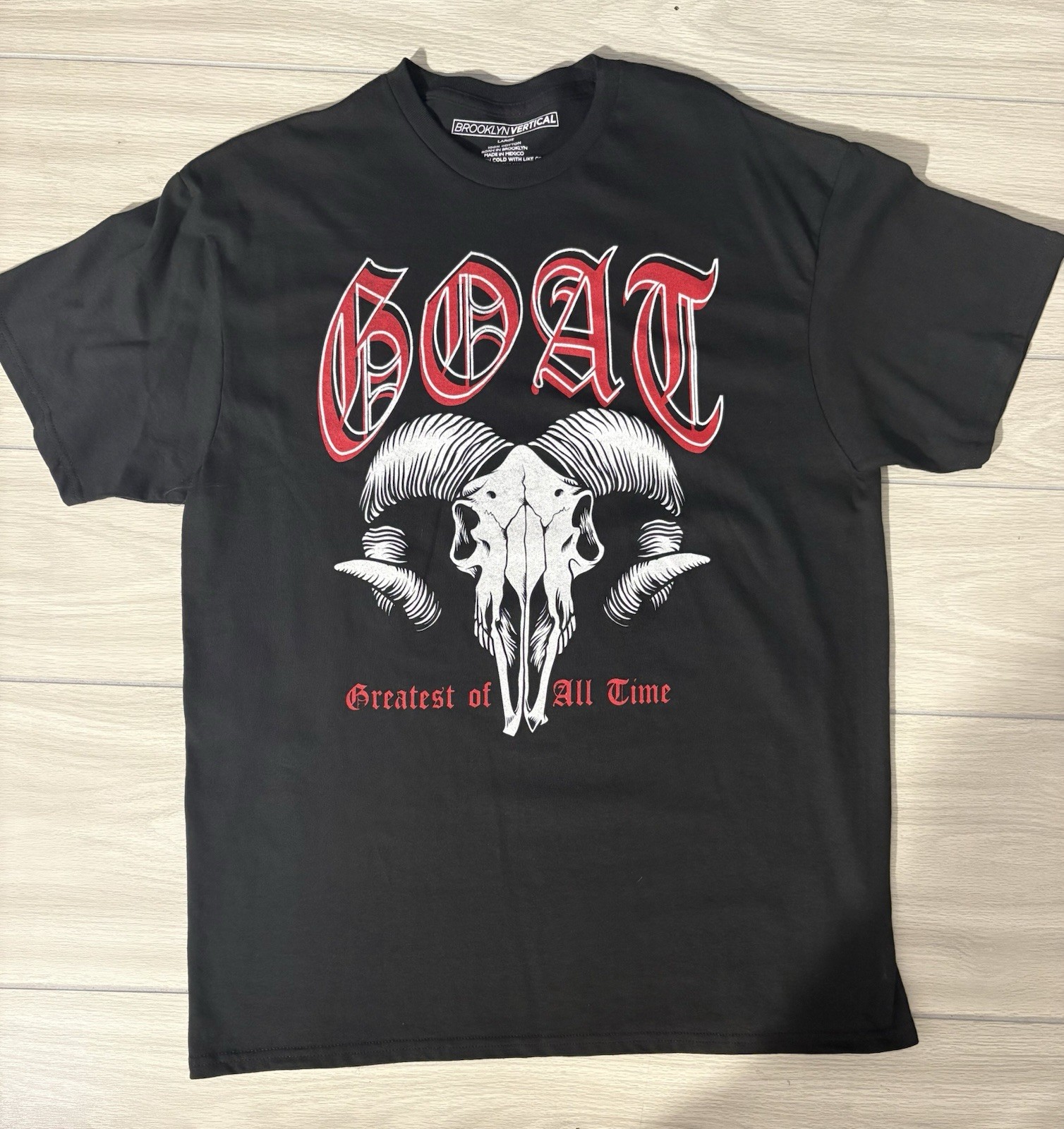 NWT BROOKLYN VERTICAL-Men’s T-Shirt Size Large – “Greatest Of All Time Black