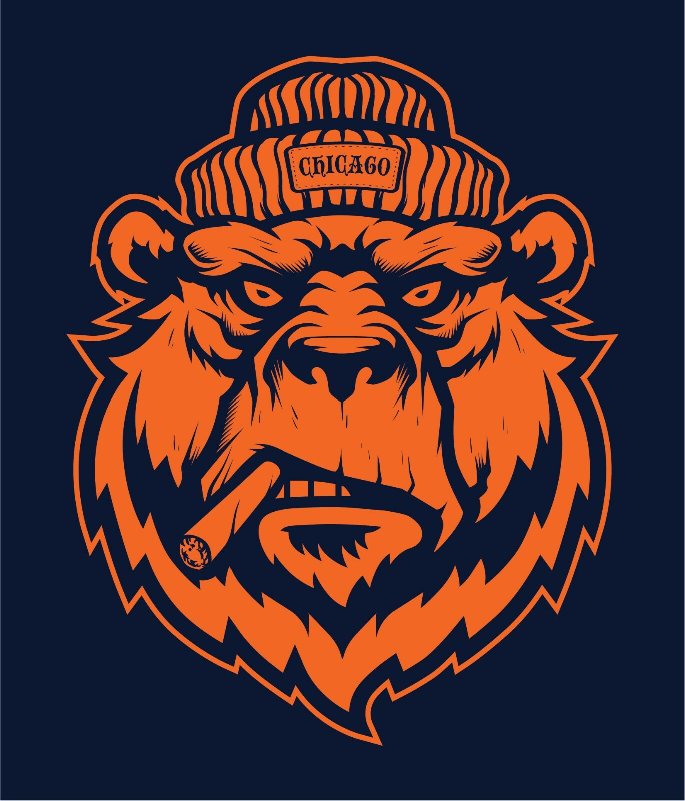 Long Sleeve Gangster Bear From Chicago Tee, Chicago Football T-Shirt