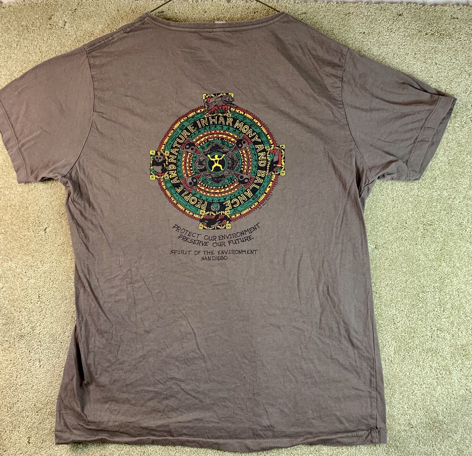 Econscious Mens Protect Preserve Environment Cotton Short Sleeve T-Shirt Large