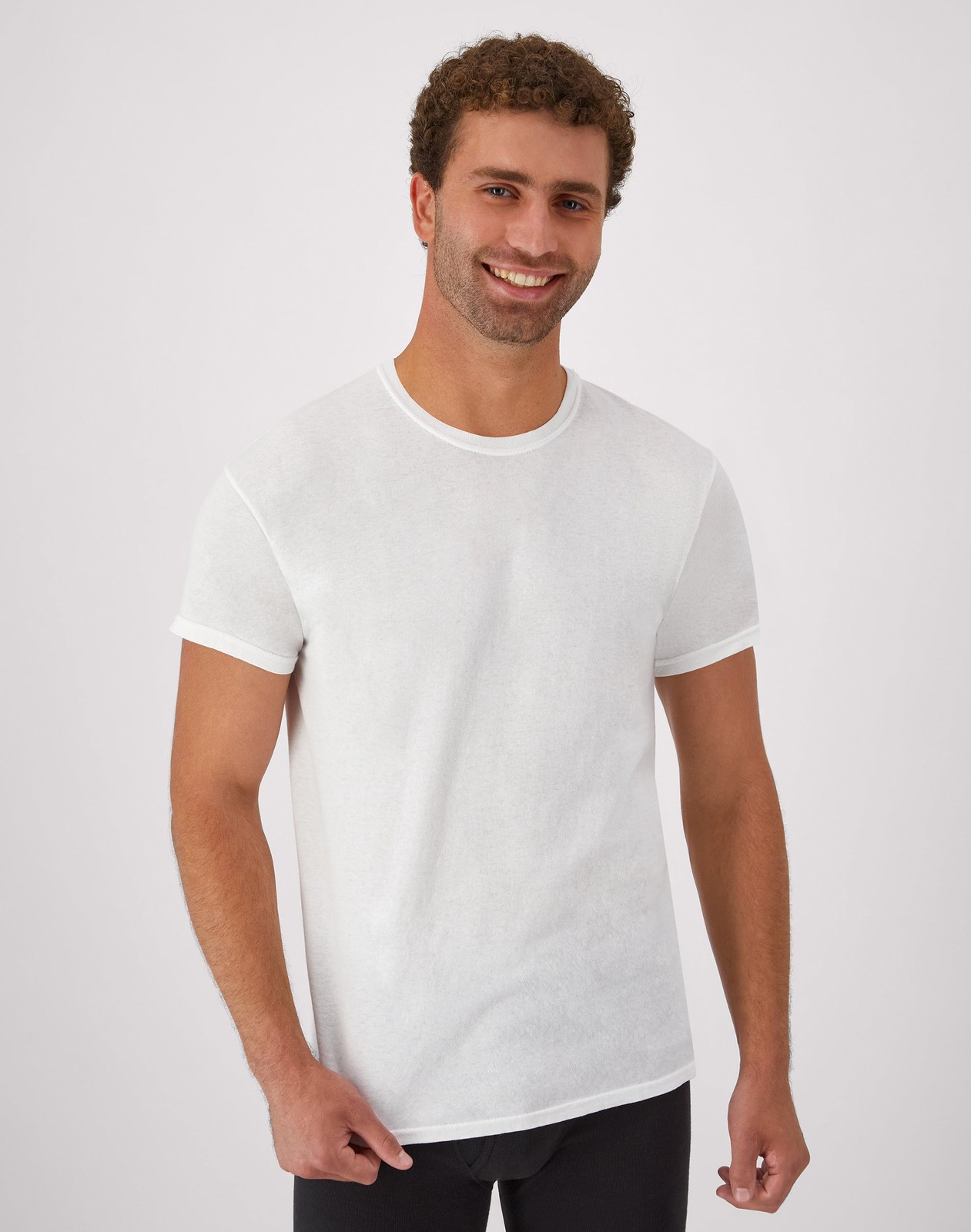 Hanes Men’s White Crewneck T-Shirt 6-Pack Undershirt Tee TAGLESS FreshIQ Comfort
