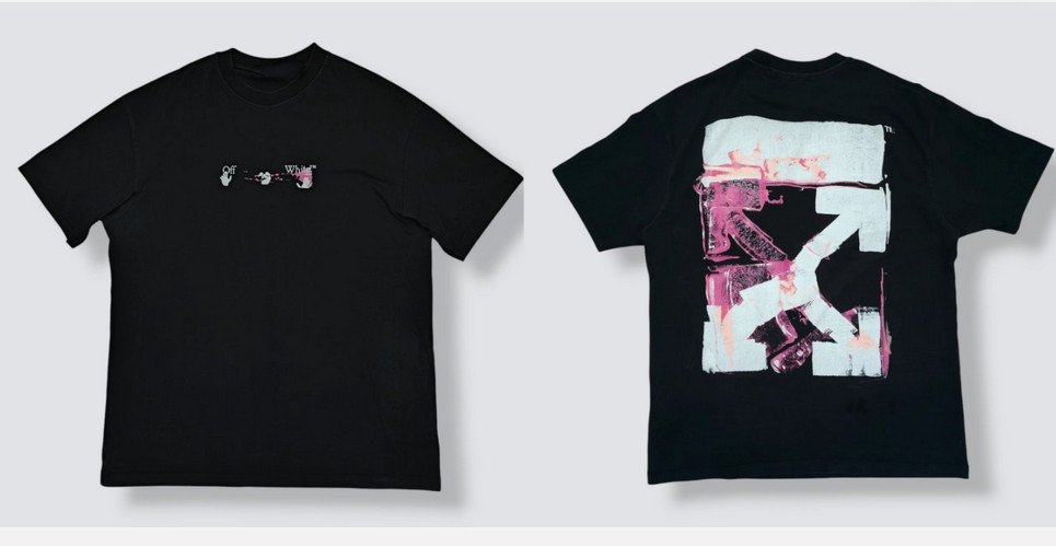 Men’s Off White Slim Fit Tee Reprint Acrylic Arrow Graphic T-Shirt S-5XL