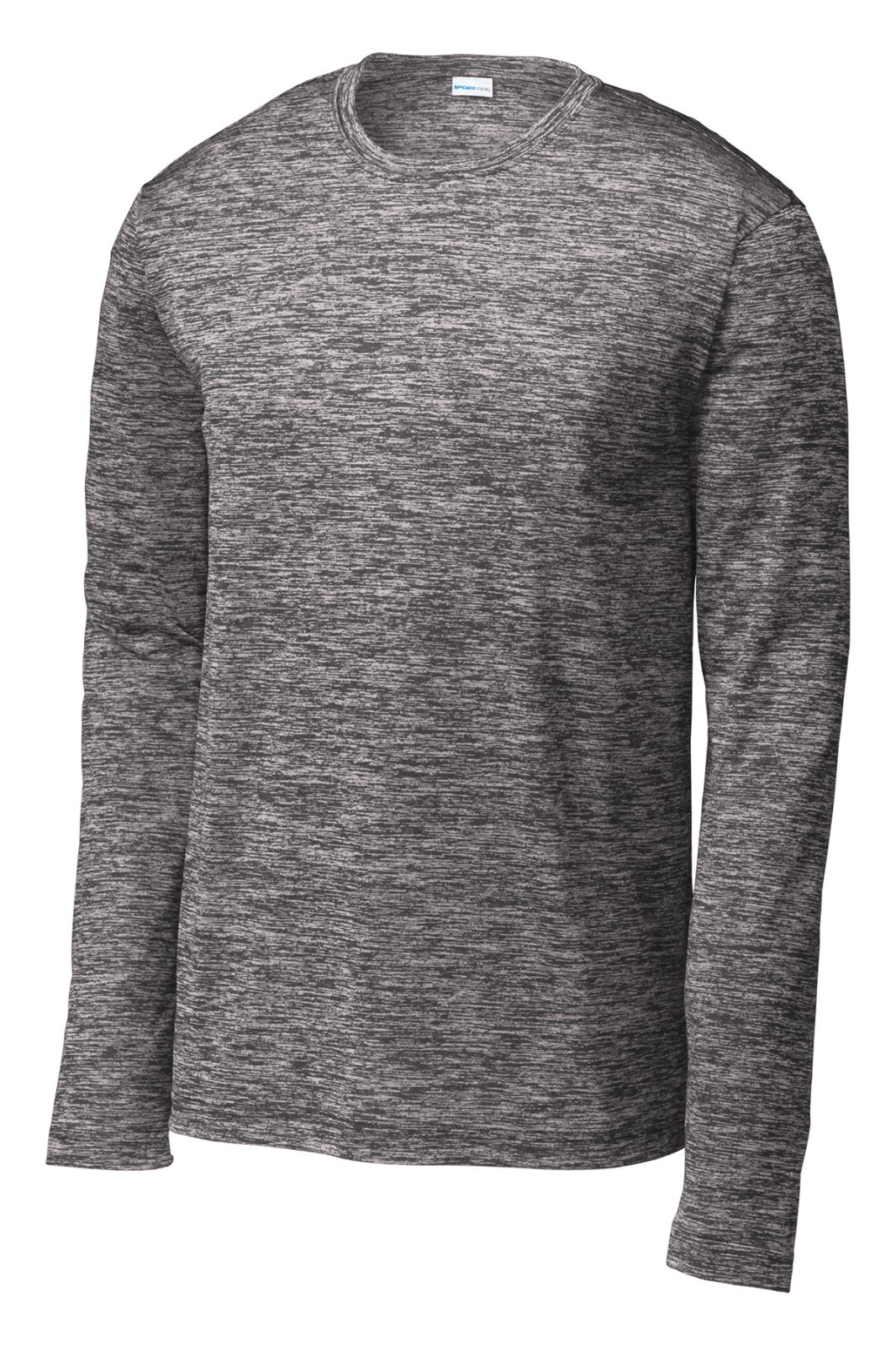 Sport-Tek Mens PosiCharge Long Sleeve Black Electric Heather Tee ST390LS size XL