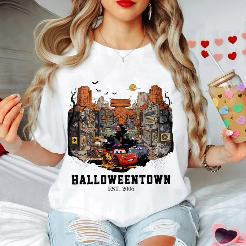 Disney Cars Lightning McQueen & Friends Halloween Town Tshirt Men Women