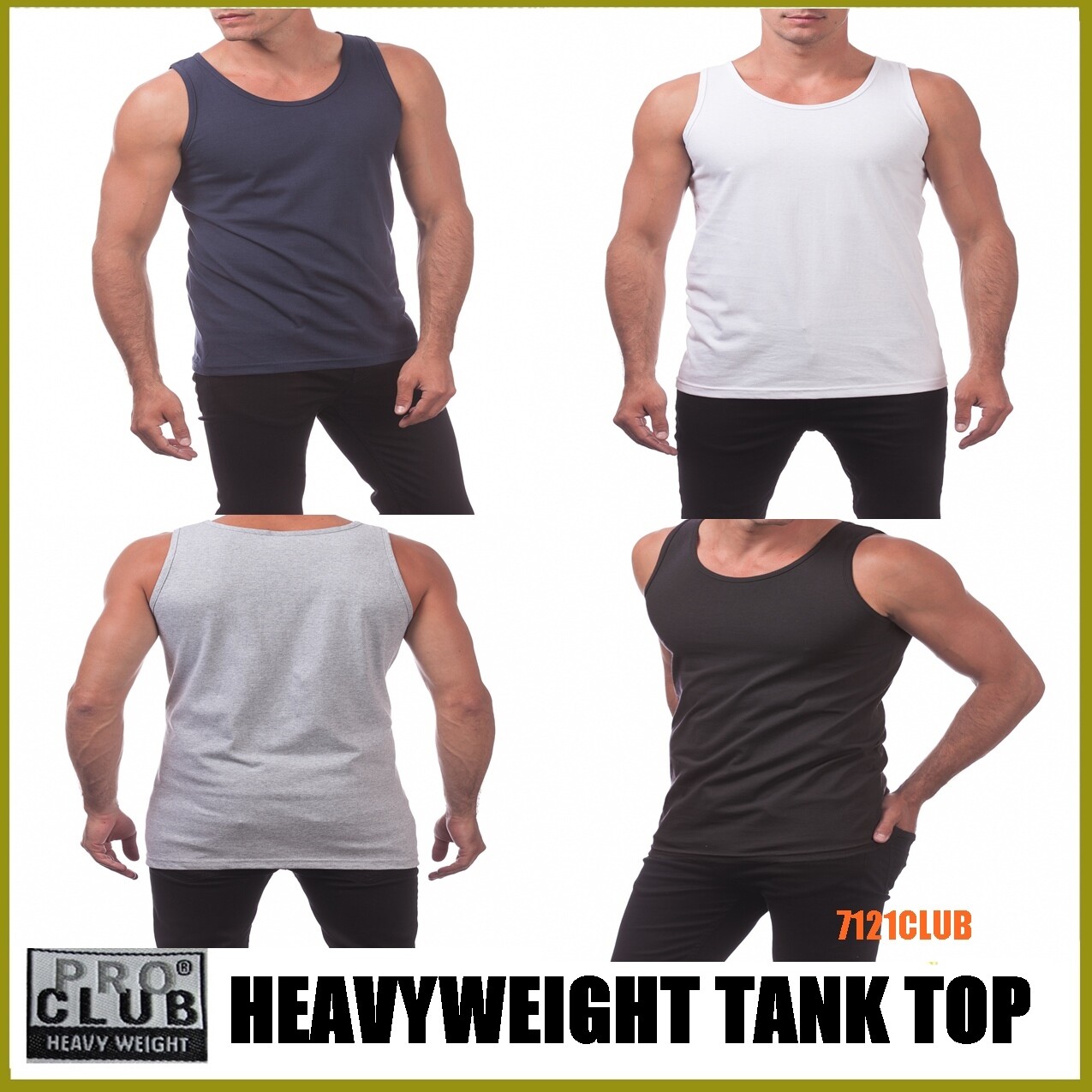 PRO CLUB MEN’S TANK TOP HEAVYWEIGHT SLEEVELESS T SHIRTS PROCLUB MUSCLE TEE M-5XL