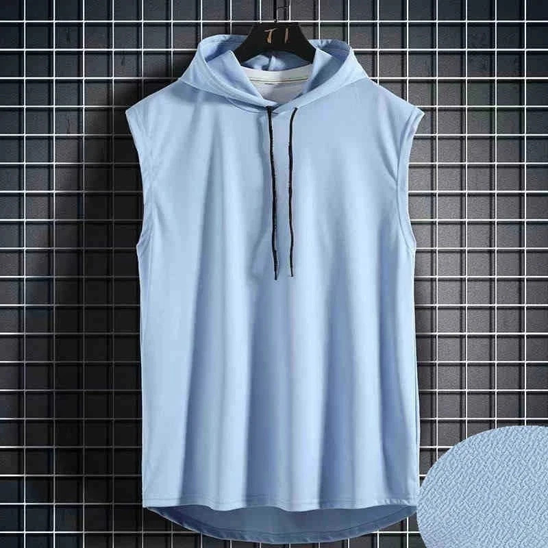 Men Gym Sleeveless Hoodie Fitness Sports Muscle Hooded Vest T-Shirt Tank Tops UK