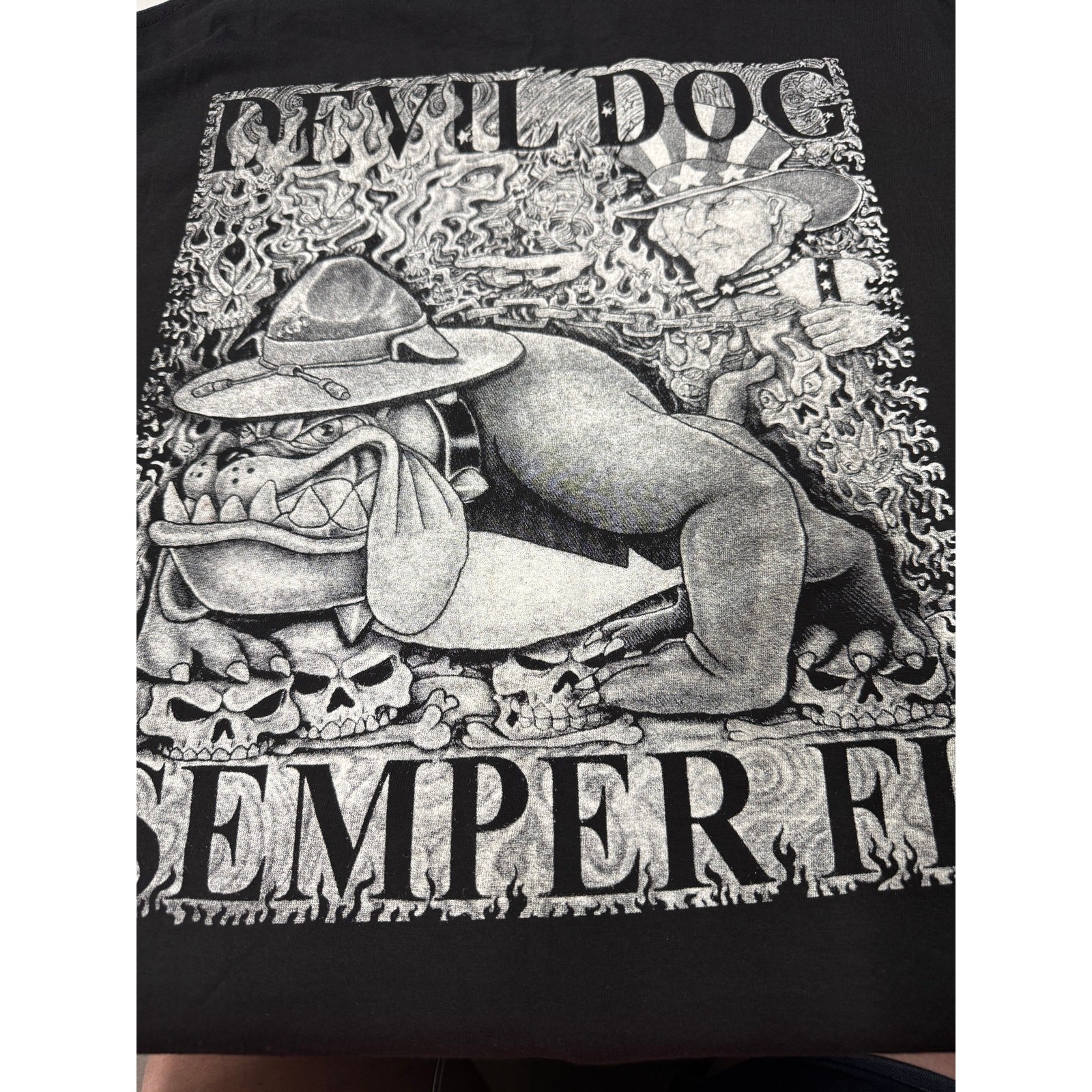 Vintage Alstyle AAA Devil Dog Semper Fi USMC Marine Corps Tee XL