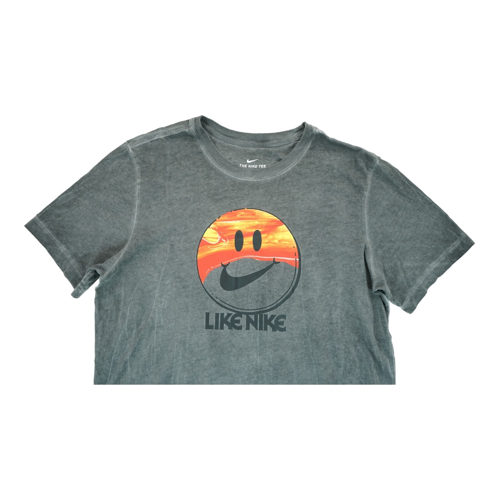 NIKE TEE ‘LIKE NIKE DYE’ MENS T SHIRT SIZE LARGE GRAY ~ SMILEY DB6190-010