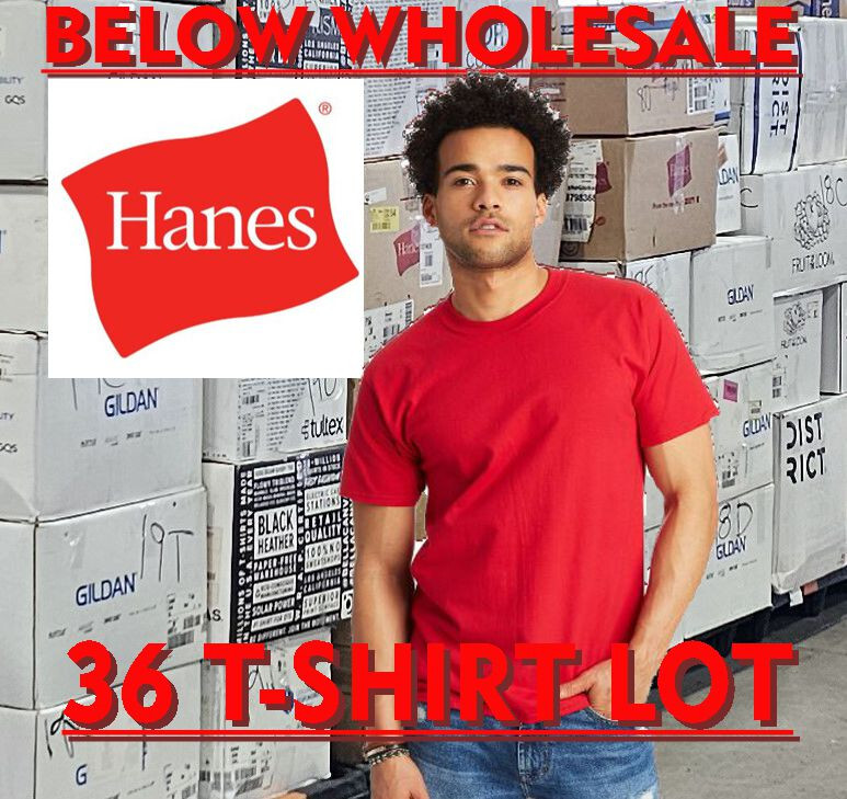 Below WHOLESALE Blank DiY T-Shirt – 24 2XL Deep Red HANES 5180Bulk Lot