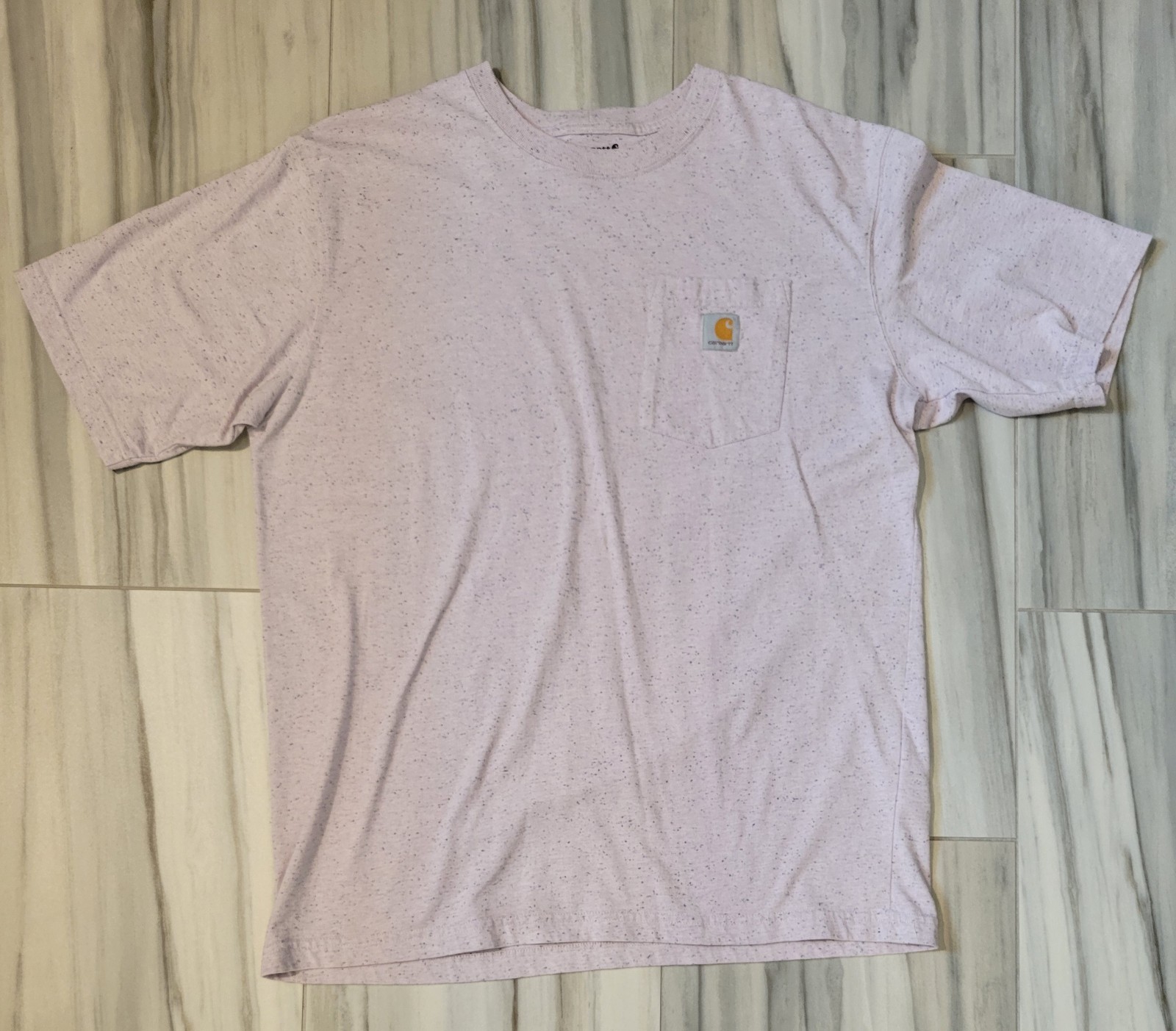 L Carhartt K87 V39 Loose Fit Heavyweight Short-Sleeve Pocket Amethyst Fog Nep