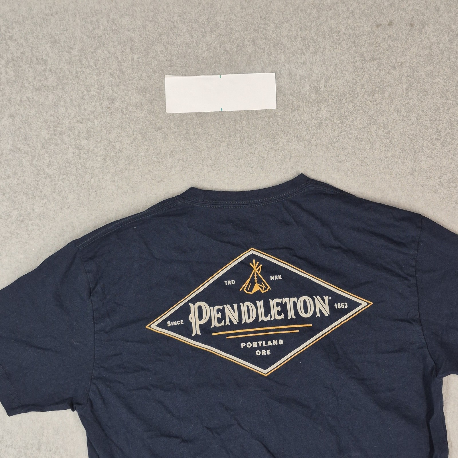 Pendleton Men Shirt L/G Navy Blue Graphic Tee Short Sleeve Print