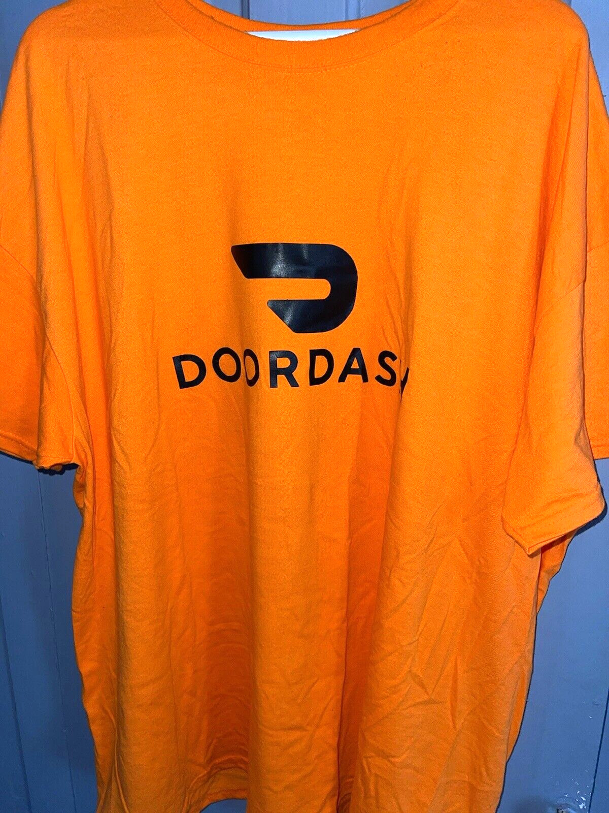 DoorDash Front & Back Food Delivery Driver ORANGE Short Sleeve 2XL Shirt *RARE*