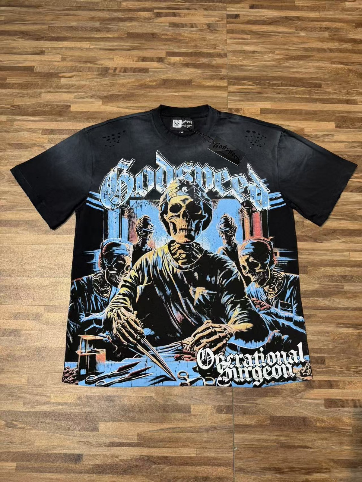 2026 Summer Godspeed Skeleton surgeon printing Tee Mens Cotton T-shirt