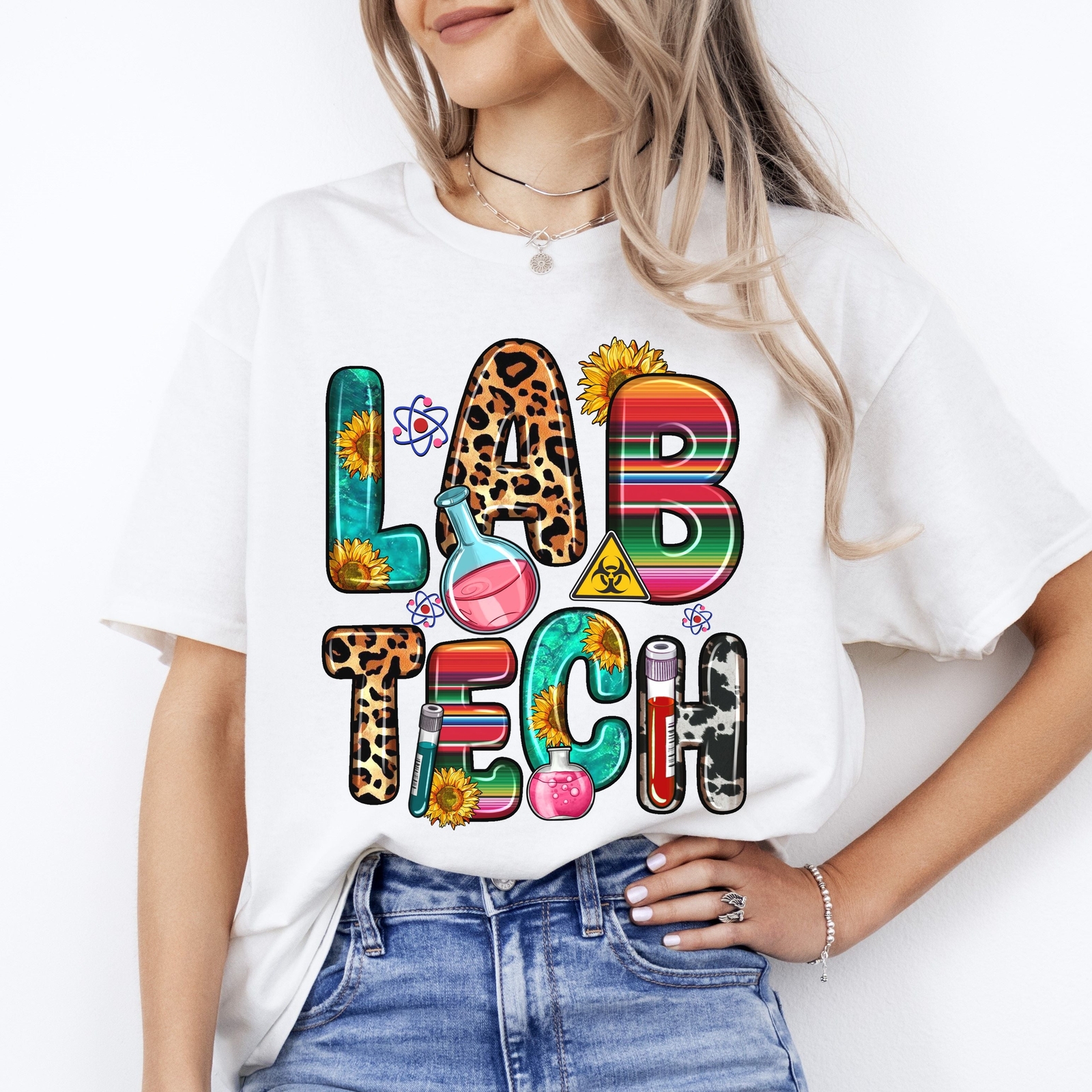 Lab tech T-Shirt gift Laboratory Technician Unisex tee Sand White Sport Grey