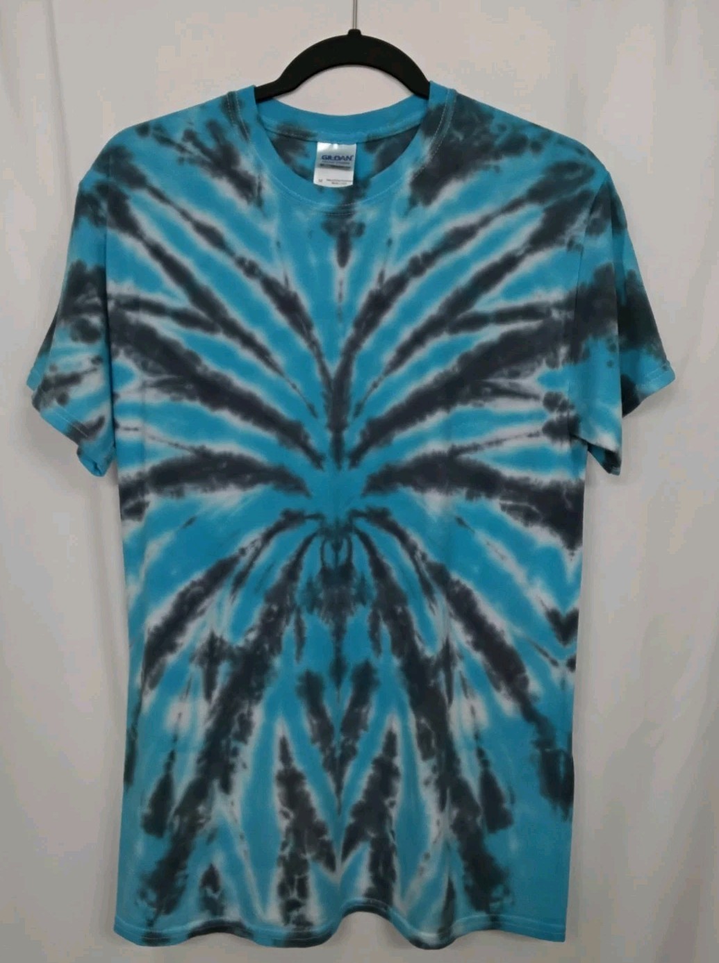 New Tie Dye Men’s T-Shirt Blue Gray Adult Medium Multicolor Summer Spider