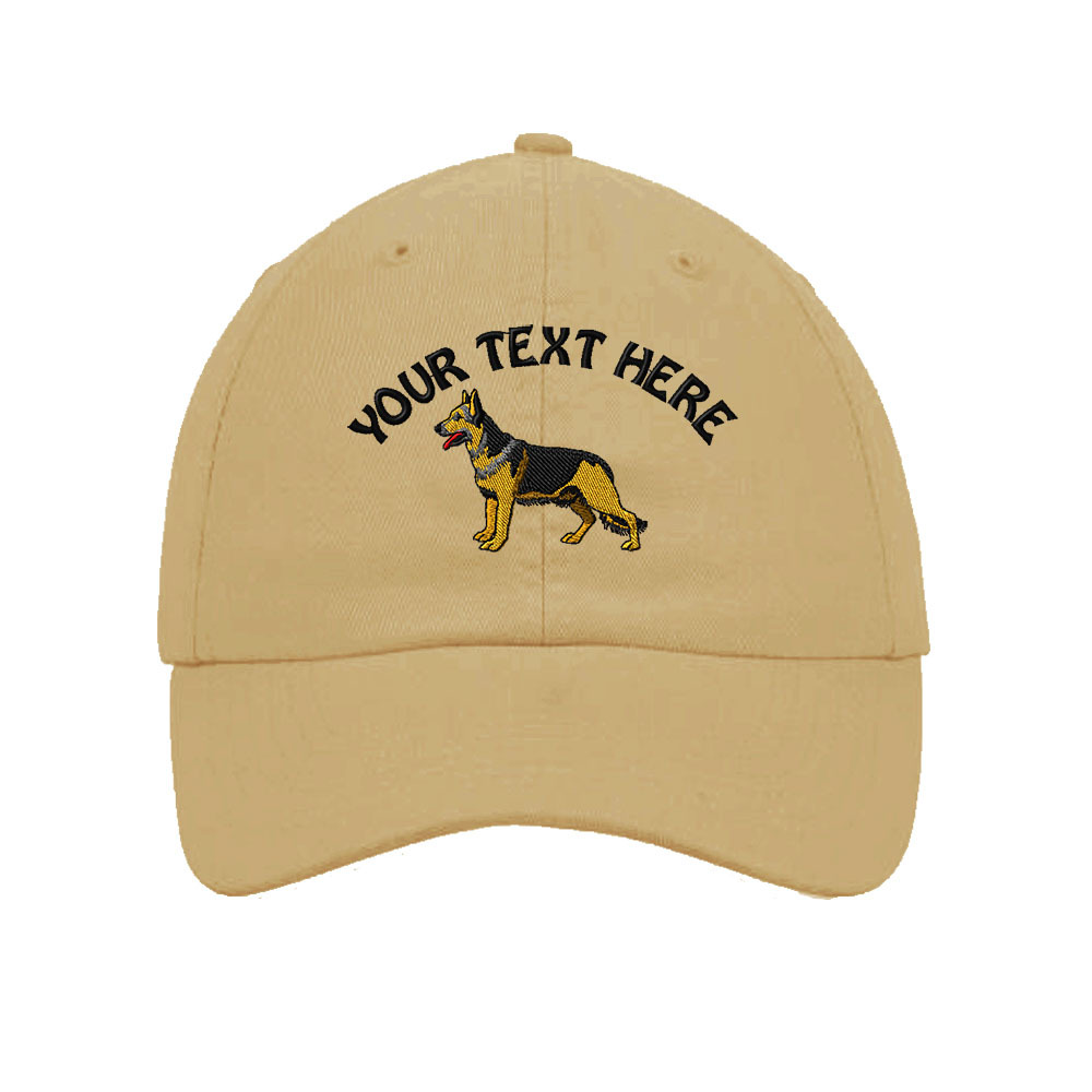 Your Text Here Custom German Shepherd Embroidered SOFT Unstructured Hat Cap