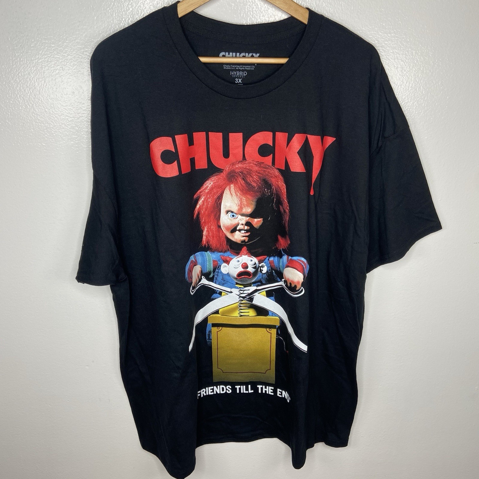 Chucky Men’s Sz 3X Short Sleeve T-Shirt Chucky’s Back with Scissors Child’s Play