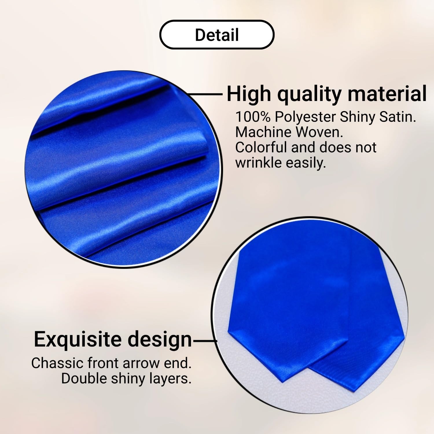 6 Pieces 72 Inch Unisex Blank Graduation Stole Plain Grad Sash Honor Scarf