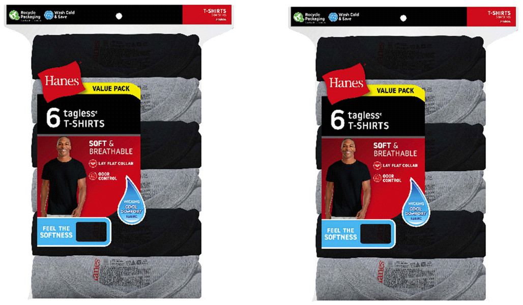 Hanes Men’s Essentials 100% Cotton Short Sleeve T-Shirts (Super Value 12-pack)